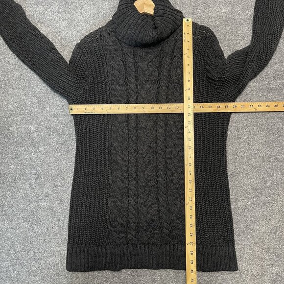 Gap Women's Charcoal Heather Chunky Cozy Cable Knit Turtleneck Sweater Size M - Picture 5 of 6